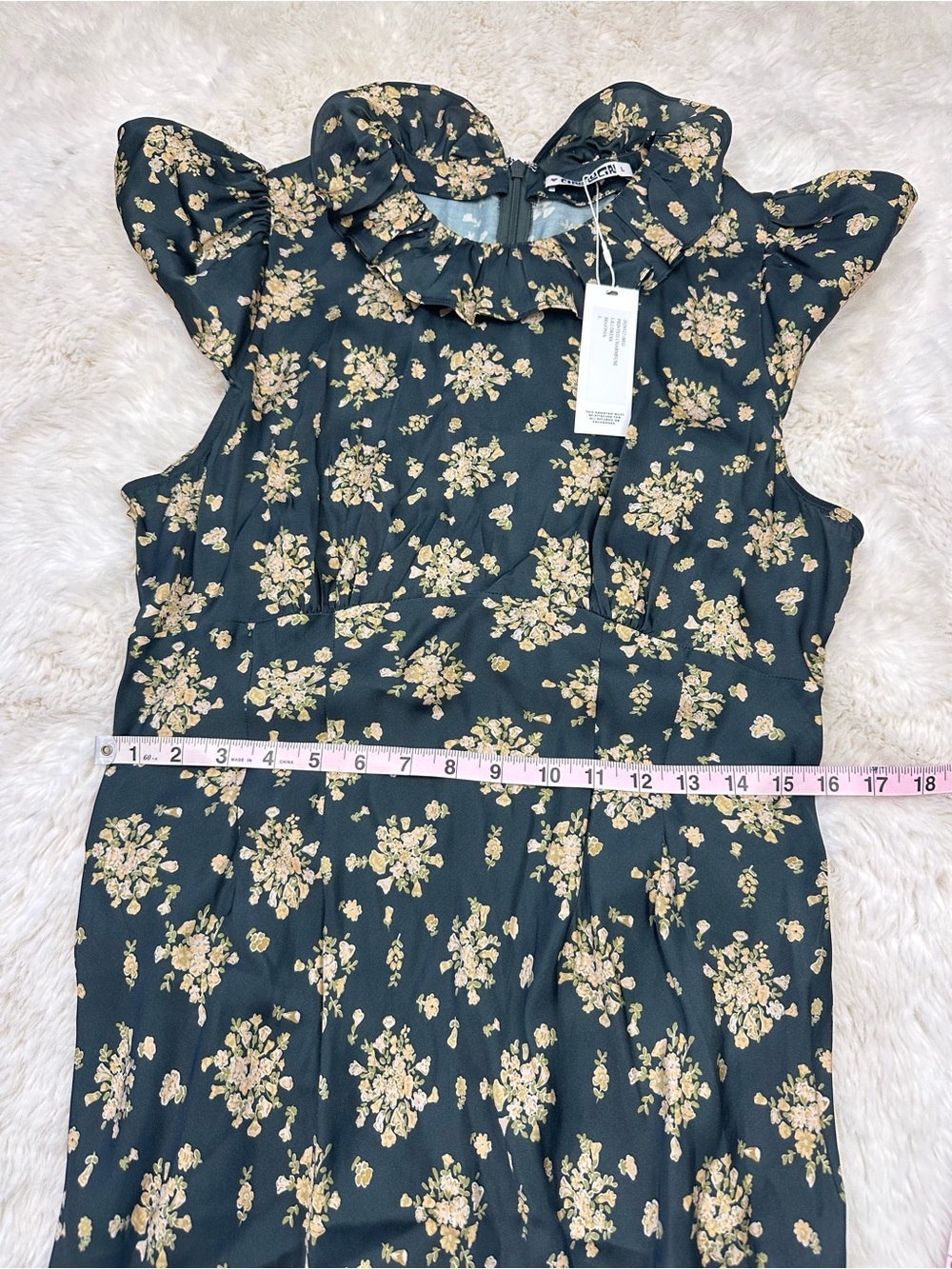 New! Ciao Lucia Charmeuse Lili Dress Begonia Black & Gold, L - Picture 6 of 8